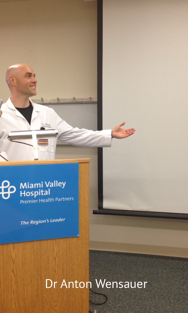 Dr Anton Wensauer speaking at Miami Valley Hospital