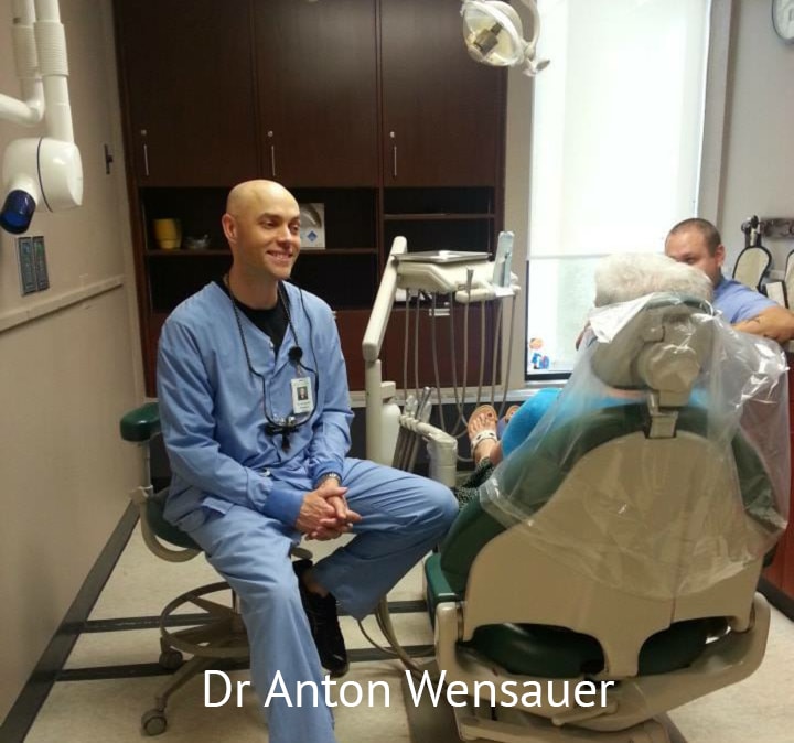 Dr Anton Wensauer with a patient